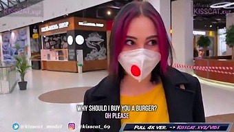 Russian Beauty Gives A Risky Blowjob In Fitting Room For Big Mac