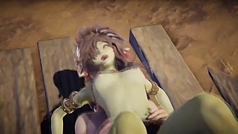 Intense Lovemaking With A Voluptuous Green-Skinned Goblin Woman